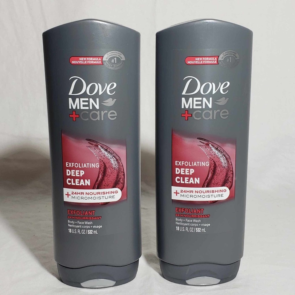 Dove Men+Care Deep Clean Micro Moisture Purifying Body Wash 18 oz (Pack of 2)